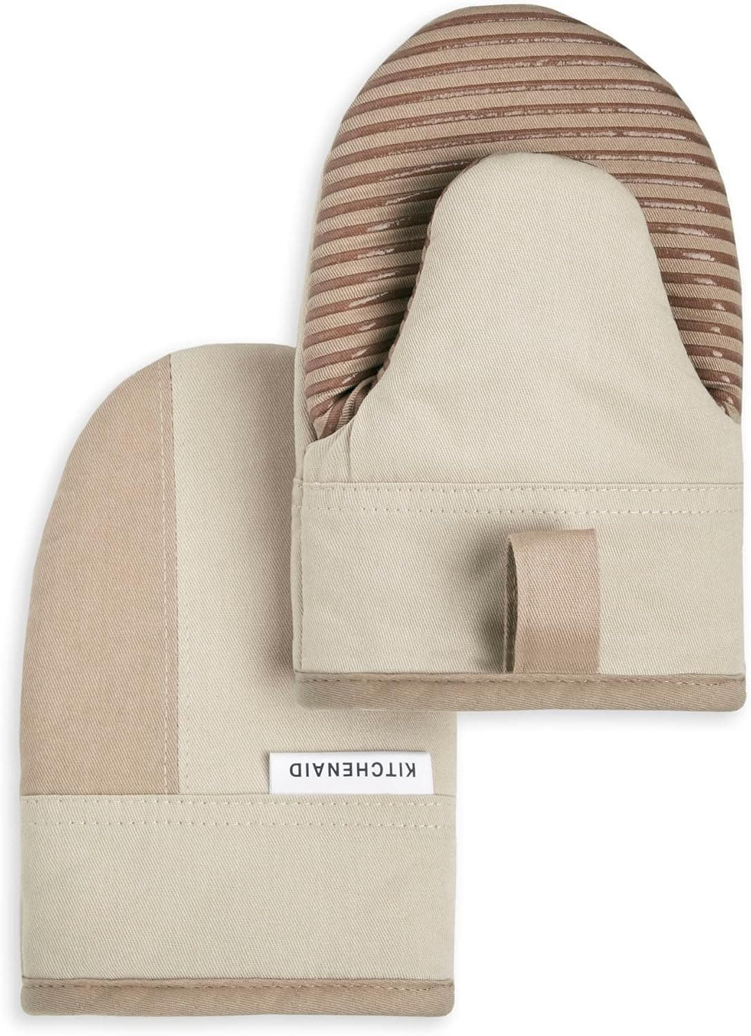 KitchenAid Beacon Mini Oven Mitt Set, Milkshake/Beige